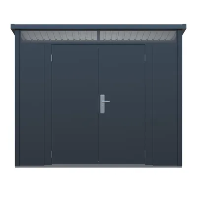 Produktbild von 4iQ Gerätehaus Premium 262x187x211 cm Geräteschuppen Dachfenster Anthrazit