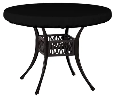Produktbild von Runde Abdeckungen für Gartentische, 104 x 10 cm, wasserdicht, strapazierfähiges Oxford-Gewebe, UV-beständig, für Gartenmöbel auf der Terrasse, Schwarz