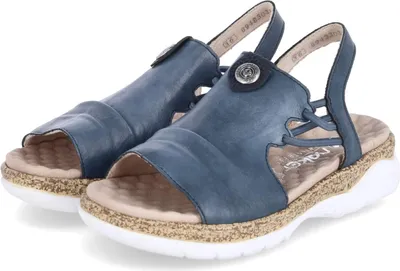 Image de Rieker Femmes Sandales Bleu Synthétique Taille : 37