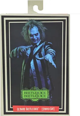 Zdjęcie produktu dla Figurka Beetlejuice w paskowanym kostiumie Ultimate 18 cm NECA z akcesoriami