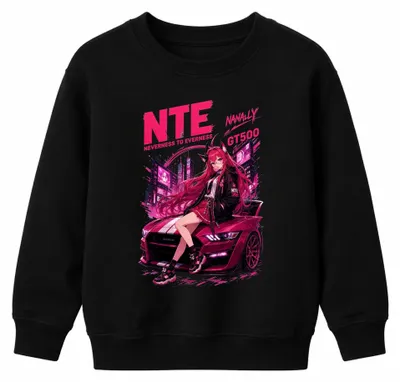 Produktbild von NTE Neverness To Everness Nanally Japan Y2K Manga Kinder Sweatshirt Pullover, Schwarz, 140