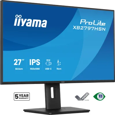 Produktbild von iiyama ProLite XB2797HSN-B1 Computerbildschirm 68,6 cm (27") 1920 x 1080 Pixel Full HD LCD Schwarz