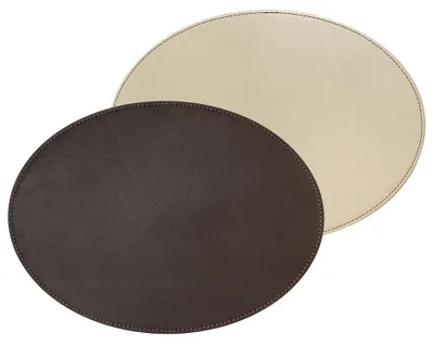 Platzset oval, wendbar, schokoladenbraun/creme, 45 x 34 cm