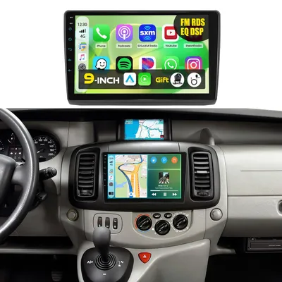 Zdjęcie produktu dla Radio samochodowe 2 DIN, 9 cali, z systemem Android Auto i CarPlay (bezprzewodowym), przeznaczone do samochodów z roczników 2001-2010