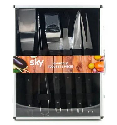 Zdjęcie produktu dla 6-częściowy zestaw narzędzi do grillowania Sky w walizce