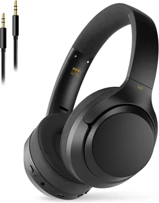 Obrázek produktu pro Bluetooth sluchátka přes uši, skládací, s vestavěným HD mikrofonem, 50 hodin přehrávání, 6 režimů ekvalizéru, Hi-Fi stereo, duální připojení, vhodná na cestování a sport
