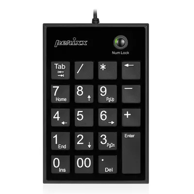 Produktbild von Perixx PERIPAD-202 H B USB Numeric keypad Multimedia buttons Black
