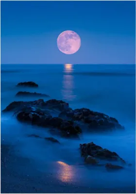 Produktbild von Malen nach Zahlen Sandstrand Küste Abendmond - 5D Diamond Painting Set 30x40cm