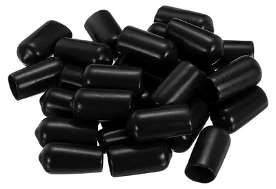 28 PVC-Rubber-Endkappen, 10 mm ID, schwarz, Schutzkappen