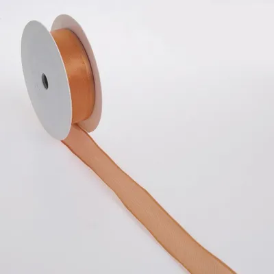 Dekorationsband mit Drahtkante, Kupfer, 25 mm x 20 m