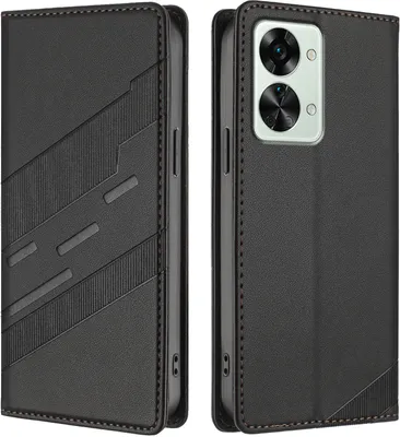 Produktbild von Hülle für OnePlus Nord 2T, Kunstleder Brieftaschen Handyhülle mit Kartenfach und Standfunktion Schwarz