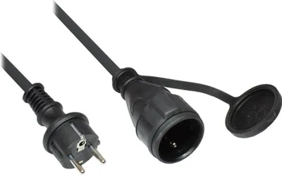 Produktbild von Schutzkontaktverlängerung Stecker an Buchse Typ F, Schutzart IP44, schwarz, 10m, Good Connections®