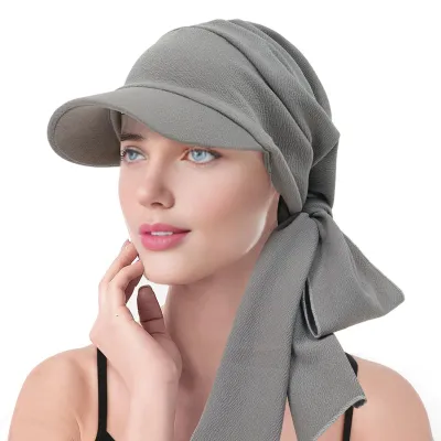 Produktbild von Damen-Kopftuchhut mit Blumenmuster, Schnürband, Turbanhut, Outdoor-Reisehut, Fahrradhut, Sonnenschutzkappe, Kopfbedeckung I