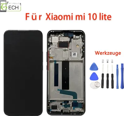 Produktbild von Für Xiaomi Mi 10 Lite 5G LCD Display mit Rahmen Bildschirm TouchScreen Schwarz