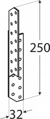 Produktbild von Sparrenpfettenanker 250x32mm rechts Pfettenanker Holzverbinder ETA Zulassung