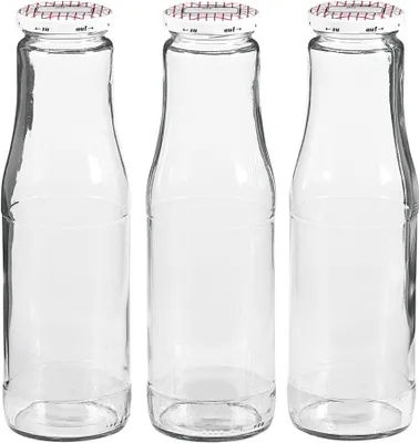 Produktbild von EmSy 59504/03 Saftflasche 750ml H 25 cm, mit 'Dreh zu'-Verschluss Ø 53mm, klar (3er Pack)