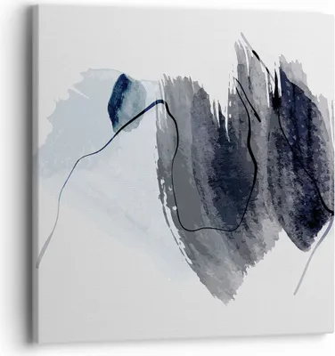 Produktbild von Bild auf Leinwand - Leinwandbild - Einteilig - Blau Grau Aquarell - 40x40cm - Wand Bild - Wanddeko - Wandbilder - Leinwanddruck - Bilder - Wanddekoration - Leinwand bilder - Wandbild - AC40x40-4975
