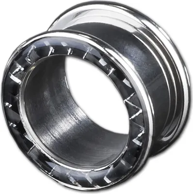Produktbild von viva-adorno 1 Stück 14mm Flesh Tunnel Schraubverschluss Gewinde Chirurgenstahl hochglanzpoliert Carbon Optik Größe 6 - 20mm Z102, schwarz