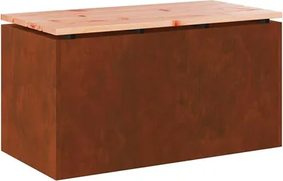 Imagen del producto de Banco de jardín para dos personas, 80 x 40 x 43 cm, con aspecto oxidado, de diseño rectangular