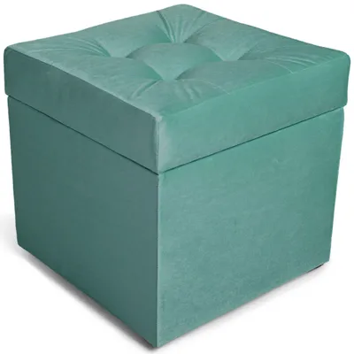 Produktbild von MG Design Polsterhocker Blau 45x45 cm - Stauraum 50L, bis 300 kg, sofort einsatzbereit, pflegeleicht, für Wohnzimmer & Flur