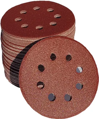 Produktbild von 25x Klett Schleifscheiben Ø125mm Körnung P60 Schleifpapier 8 Loch Trockenbauschleifer Schleifblätter BOHRFUX