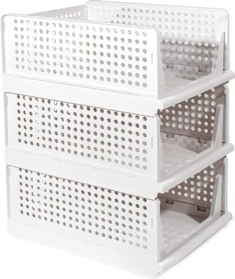 Produktbild von Famanu Schrank-Organizer 3 Stück - Faltbare Aufbewahrungsboxen, Weiß