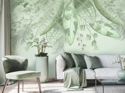 Immagine prodotto di Carta da parati in tessuto non tessuto, motivo: piume, natura, piumaggio, astratto, verde, dimensioni 400x280 cm – Carta da parati moderna in tessuto non tessuto, ideale per soggiorno, decorazione murale, corridoio, ufficio, modello b-C-10205-a-c