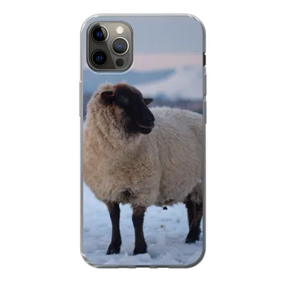 Produktbild von MuchoWow® Handyhülle Schutzhülle Hülle für iPhone 13 Pro Max Schaf - Schnee - Berg Silikon Softcase Handy Hülle - Mobiltelefon