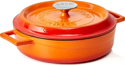 Produktbild von LAVA Kochtopf mit Deckel aus emailliertem Gusseisen Orange mit 2,5 Liter