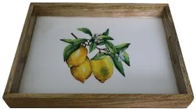 Produktbild von Tablett Citrone, gelb, Mango Holz, 35x25x4 cm