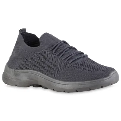 Produktbild von VAN HILL Herren Sportschuhe Laufschuhe Sportlich Strick Profil-Sohle Schuhe 840204, Farbe: Grau, Größe: 44