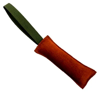 Produktbild von Beißwurst für Hunde aus Leder, Zerrspielzeug mit Nylonhandschlaufe, Längen 20/30/40 cm, geeignet für Training, Tauziehen und Zerrspiele