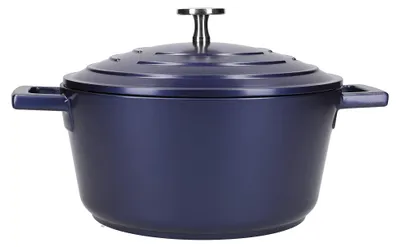 Productafbeelding van Kitchencraft MCMCRD20 kookpan met deksel, gietijzer/gegoten aluminium, diameter 20 cm, geschikt voor inductiekookplaten, antiaanbaklaag