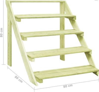 vidaXL Stojan na květiny 80×80×80 cm Impregnované borovicové dřevo