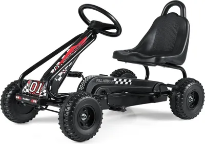 Image de Kart à pédales pour enfants, siège réglable, frein à main, noir