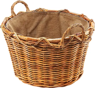 Produktbild von Kobolo Holztrage Holzkorb für Kaminholz - Rattan Lacak mit abnehmbarem Leinenstoff