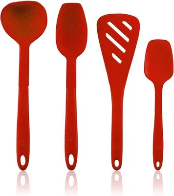 Obrázek produktu pro Sada kuchyňských nástrojů Famanu – design Wender S, naběračka na omáčky S, naběračka S, flexibilní stěrka S. Sada 4 kusů. Prémiový silikon. Odolné vůči vysokým teplotám