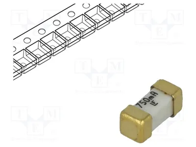 Obrázok produktu pre 1x Poistka: Rýchloistná, 750 mA, 125 VAC, 125 V, 125 VDC, typ SMD 0448.750MR, SMD 2