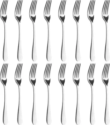 Produktbild von 16-teiliges Gabelset, Edelstahlgabeln, spiegelpoliert, Silberbesteck für jeden Anlass, spülmaschinenfest, 8,07 Zoll