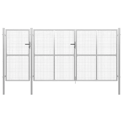 Zdjęcie produktu dla vidaXL Brama ogrodowa stalowa 400 x 150 cm srebrna