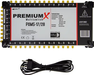 Produktbild von PremiumX PXMS 17/28 Multischalter mit Netzteil Multiswitch 4 SAT für 28 Teilnehmer