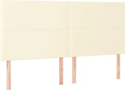 Obrázek produktu pro vidaXL Čelo postele krémové 200x5x118/128 cm Imitace kůže