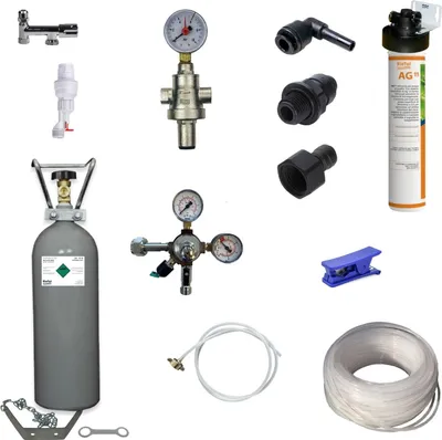 Produktbild von Anschlußpaket Sprudel Tafelwassergerät Aktivkohle Filter 2Kg CO2 Auftisch Anlage