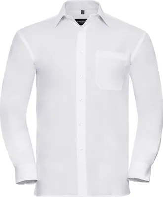 Image de Russell Homme Chemise / Chemise d'affaires manches longues BC2735 (Medium) (Blanc)