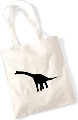 Produktbild von Huuraa Jutebeutel Brachiosaurus Dinosaurier 10 Liter Natural Baumwolle Tasche Geschenkidee