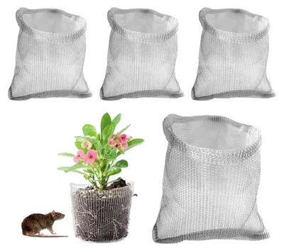 Produktbild von 4 Stück Wurzelschutz aus Edelstahl für Pflanzen, 35X35CM Gopher- und Wühlmaus-Drahtkörbe