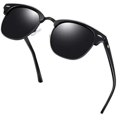 Produktbild von KANASTAL Polarisiert Sonnenbrille Herren Damen Halbrahmen Matt Schwarz