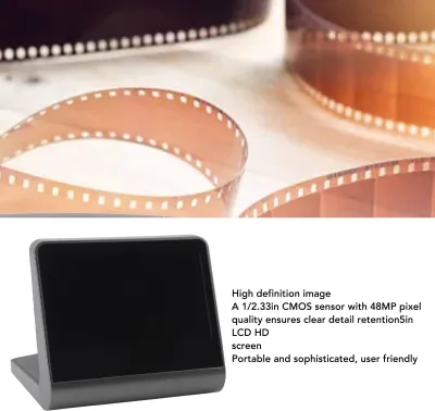 Immagine prodotto di Scanner per pellicole e foto con ampio schermo LCD da 5 pollici, convertitore di diapositive da 48 MP ad alta definizione, converte pellicole da 135, 126, 110 Super 8 mm