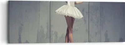 Produktbild von Bild auf Leinwand - Leinwandbild - 3 Teile - Ballerina Weiß Wand - 90x30cm - Wand Bild - Wanddeko - Wandbilder - Leinwanddruck - Bilder - Wanddekoration - Leinwand bilder - Wandbild - CA90x30-4344