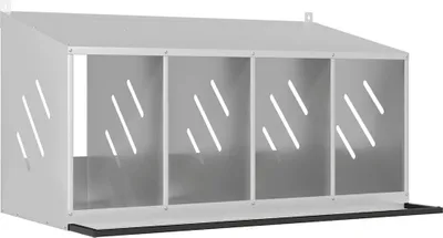 Zdjęcie produktu dla vidaXL Budka lęgowa dla kurcząt z 4 przegrodami Galwanizowany srebrny metal